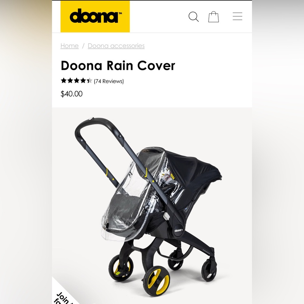 Black Doona Stroller Rain Cover